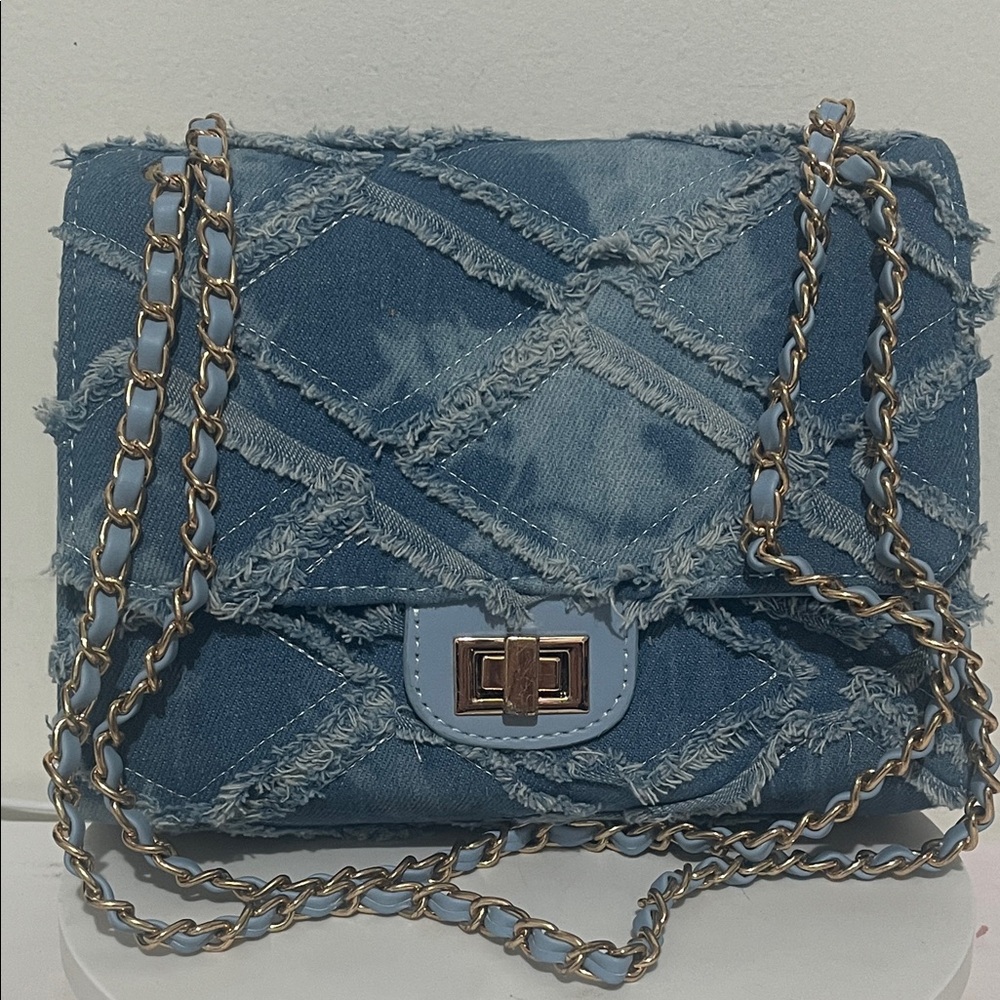 Denim Chain Strap Bag